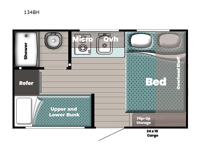Kingsport Super Lite 134BH Floorplan Image