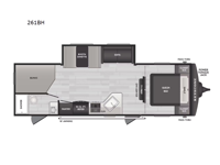 Hideout Sport Double Axle 261BH Floorplan Image