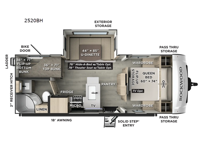 Rockwood Mini Lite 2520BH Floorplan Image