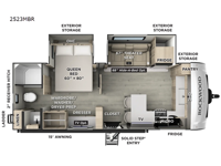 Rockwood Mini Lite 2523MBR Floorplan Image