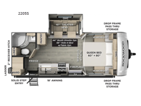 Rockwood Mini Lite 2205S Floorplan Image