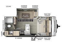 Rockwood Mini Lite 2214S Floorplan Image
