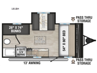 Sportsmen Classic 181BH Floorplan Image