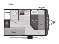Springdale Mini 1300BH Floorplan Image