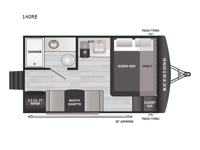 Hideout Mini 140RE Floorplan Image
