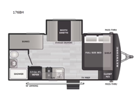 Hideout Mini 176BH Floorplan Image