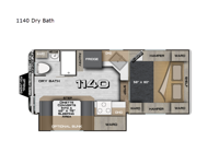 Arctic Fox Camper 1140 Dry Bath Floorplan Image