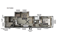 Rockwood Signature R374DBH Floorplan Image