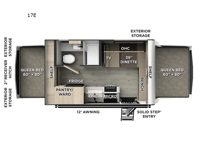 Rockwood Roo 17E Floorplan Image