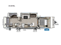 Cherokee Wolf Den Black Label 301BHBL Floorplan Image