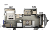 Rockwood Ultra Lite 2619FK Floorplan Image