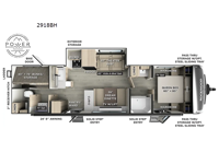 Rockwood Ultra Lite 2918BH Floorplan Image