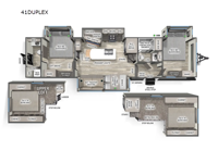 Sierra Destination Trailers 41DUPLEX Floorplan Image