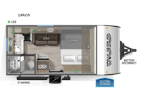 Cherokee Wolf Pup 14RKW Floorplan Image