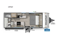 Cherokee Wolf Pup 16FQW Floorplan Image