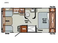 Vintage Yellowstone 19ERD Floorplan Image