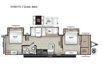 Catalina Legacy Edition 343BHTS 2 Queen Beds Floorplan Image