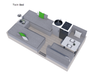 Classic Twin Bed Floorplan Image