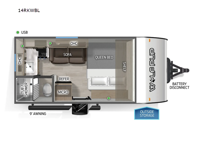 Cherokee Wolf Pup Black Label 14RKWBL Floorplan Image