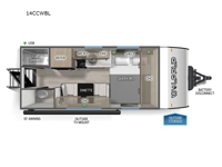 Cherokee Wolf Pup Black Label 14CCWBL Floorplan Image
