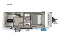 Cherokee Wolf Pup Black Label 16CMBL Floorplan Image