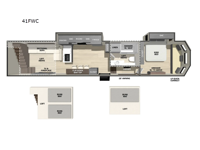 Cedar Creek Cottage Fifth Wheels 41FWC Floorplan Image