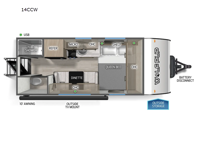 Cherokee Wolf Pup 14CCW Floorplan Image
