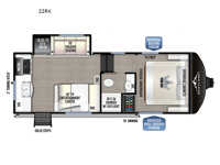 Blackthorn Half-Ton 22RK Floorplan Image