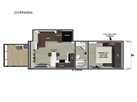 Wildwood X-Lite 22VERANDA Floorplan Image