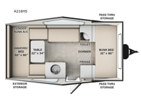 Rockwood Hardside Series A216HS Floorplan Image