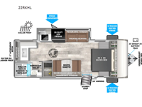 Wildwood Heritage Glen Hyper-Lyte 22RKHL Floorplan Image