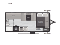 Hideout Mini 161BH Floorplan Image