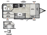 Clipper 4K Series 18BH Floorplan Image
