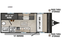 Sportsmen Classic 180BH Floorplan Image