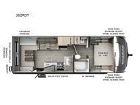 Rockwood Ultra Lite 302RDT Floorplan Image