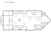 Ice Castle Fish Houses 8' x 16' Mille Lacs Floorplan Image