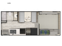 Lance Truck Campers 1191 Floorplan Image