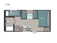 Trailmaster Super Lite 177BH Floorplan Image