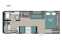 Trailmaster Super Lite 199RK Floorplan Image