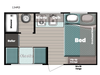 Trailmaster Super Lite 134RD Floorplan Image