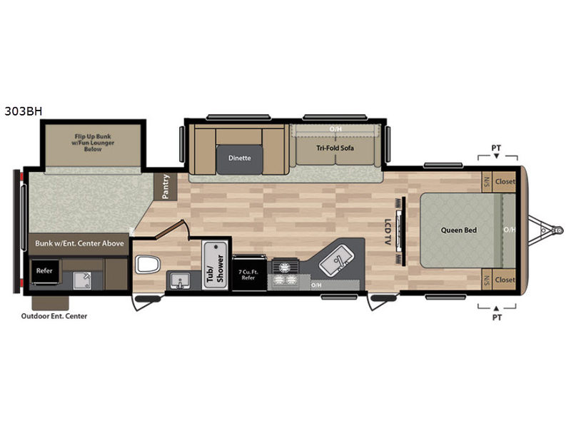 Floorplan - 2017 Keystone RV Springdale 303BH