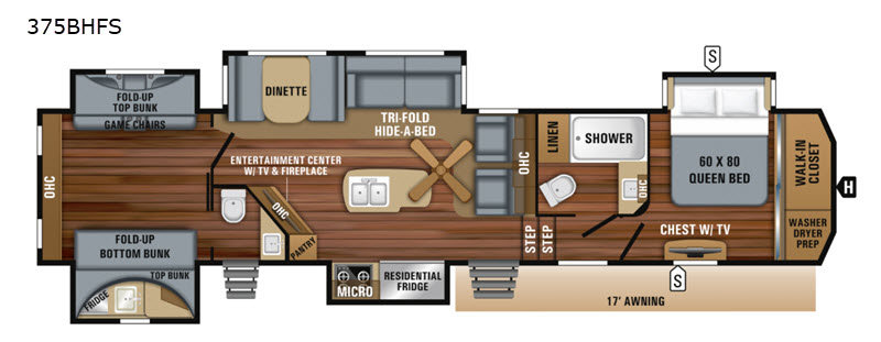 New 2019 Jayco North Point 375BHFS Fifth Wheel at Cenla RV Center ...