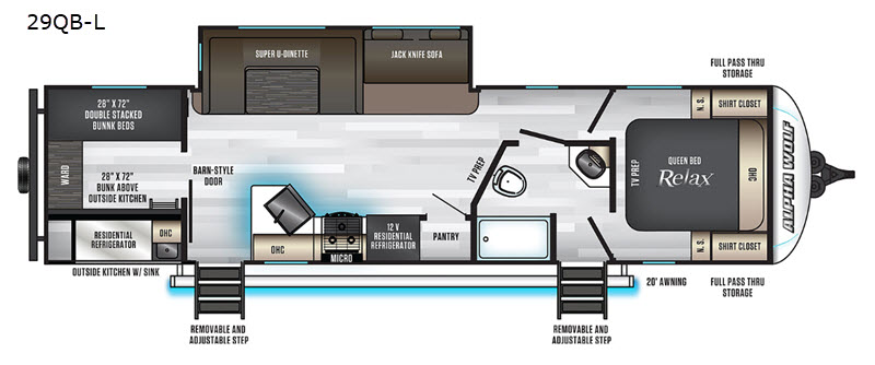 New 2021 Forest River RV Cherokee Alpha Wolf 29QB-L Travel Trailer 