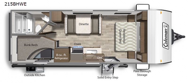 Used 2020 Dutchmen RV Coleman Lantern LT Series 215BHWE Travel Trailer ...