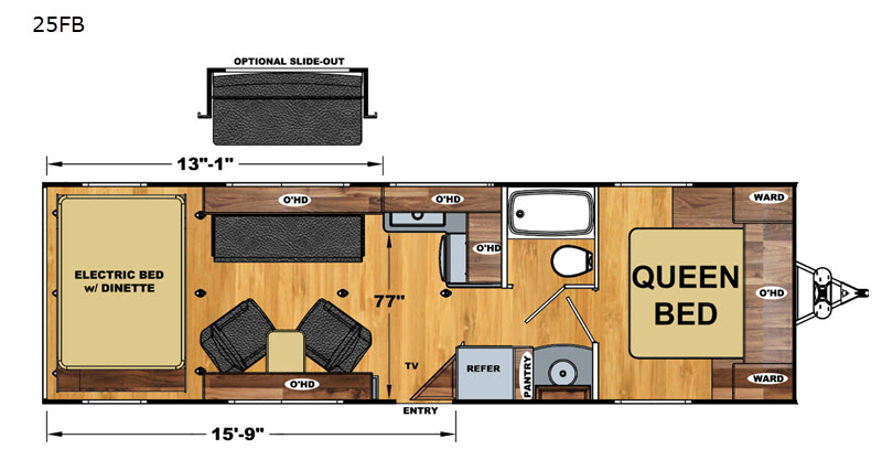 Floorplan - 2017 Eclipse Attitude Pro-Lite 25FS