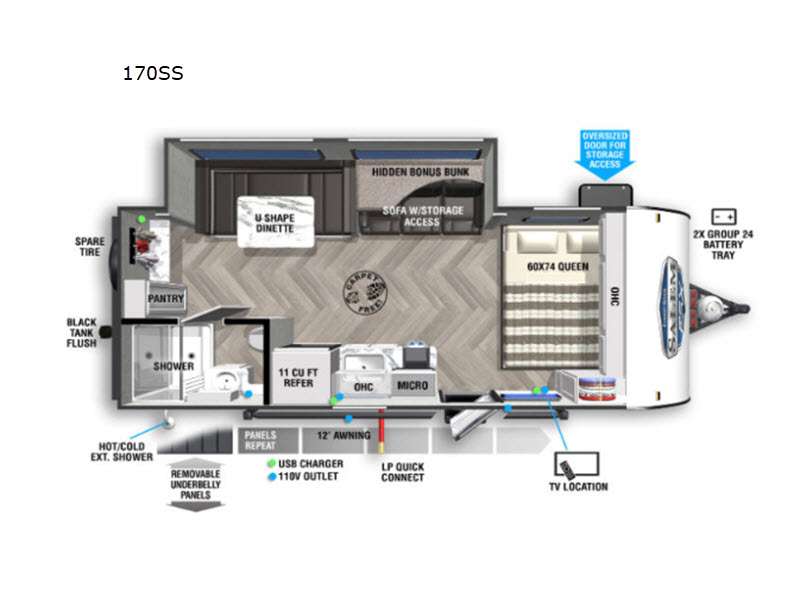 New 2022 Forest River RV Wildwood FSX 170SS Travel Trailer at