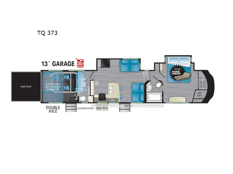 New 2021 Heartland Torque TQ 373 Toy Hauler Fifth Wheel at Bish's 