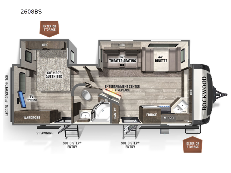 New 2024 Forest River RV Rockwood Ultra Lite 2608BS Travel Trailer