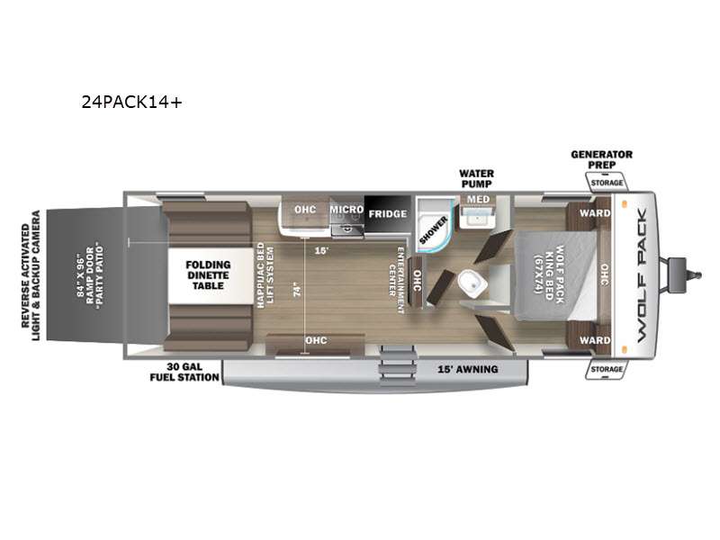 Forest River RV Cherokee Wolf Pack 24PACK14+ Toy Hauler Travel Trailer