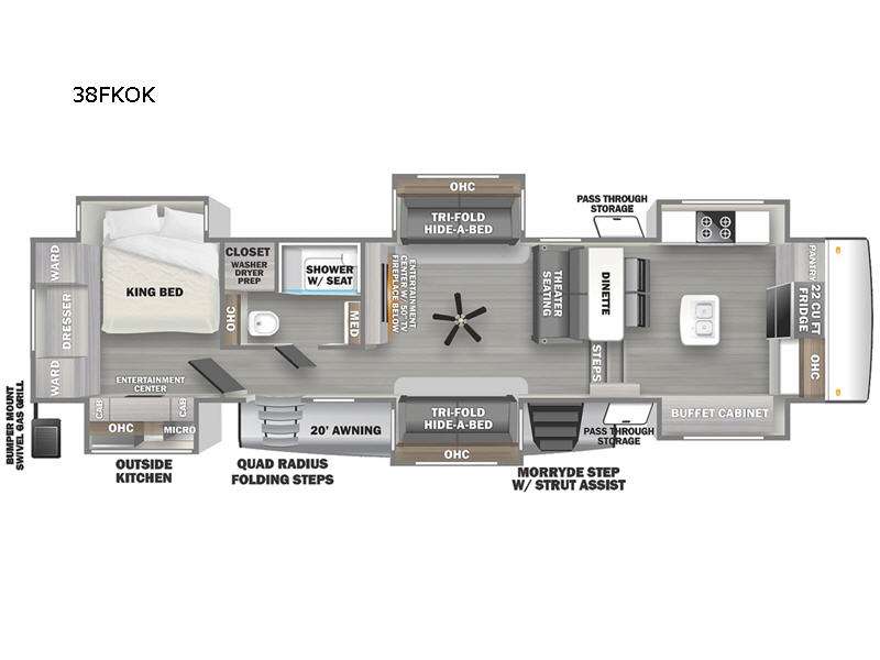 New 2023 Forest River RV Sandpiper Luxury 38FKOK Fifth Wheel